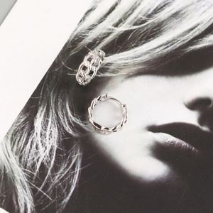 Chloe Chain Huggies - Silver